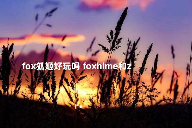 fox狐姬好玩吗 foxhime和zero